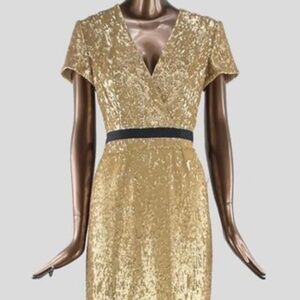 Burberry Gold Sequin Dress (Size 6)